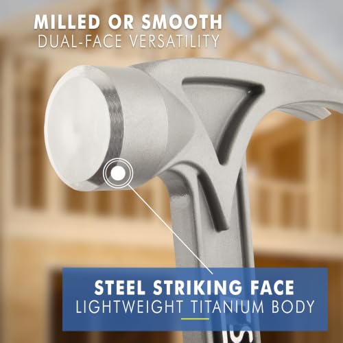 ESTWING Titanium Hammer, 13oz Professional Hammer, Smooth Face Blue, TIBL - color: Blue, size: Smooth Face
