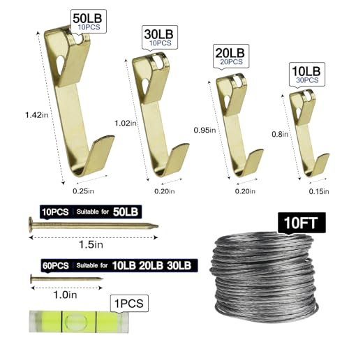 Picture Hanging Wire Kit D Rings Picture Hardware with Screws - size: size_1