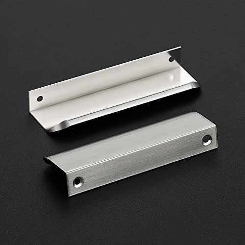 Ravinte Silver Finger Edge Pulls Drawer Edge Pulls 120mm/4.72 inch 6 Pack - size: 3-3/4" Hole Center,4.72" Overall Length