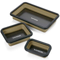 Collapsible Magnetic Parts Tray Set - 3 Different Size Tool Trays - Khaki - color: Khaki