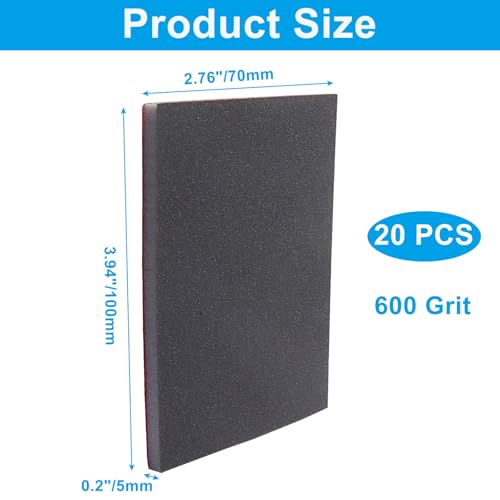 20 PCS Ultra Fine 600 Grit Sanding Sponge - size: 600 Grit