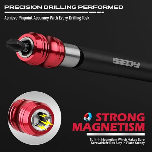 12" Magnetic Screwdriver Bit Holder Set, 1/4 Inch Hex Shank Quick Release Extension Adapter, Super Straight Durable CR-V Steel, Universal Fit for Impact Driver Bits - style: 12inch-1PCS