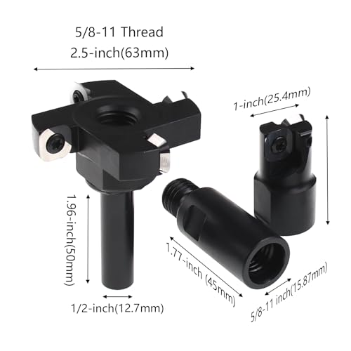 5/8-11 Thread Angle Grinder Disc Set- 2-1/2" & 1" Cutting Diameter, 5/8"-11 Thread Angle Grinder Extension Shaft for Angle Grinder, CNC, Desktop Handheld Router - style: 2.5-Inch-SET