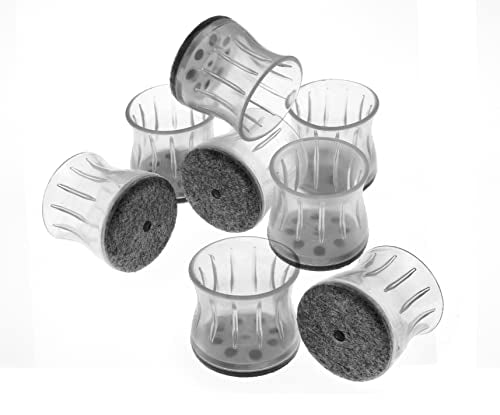 Slipstick GorillaFelt Chair Leg Floor Protectors for Hardwood Floors, Clear Sleeve Felt Pads for Furniture That Stay On, Fits Round & Square Legs, Includes 8 Premium Transparent Chair Socks, CB186 - size: 1-1/8 Inch - 1-3/8 Inch Sleeve 8 Pack