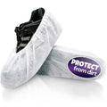 100 Pcs White Shoe Covers Disposable, 50 Pairs Non-Woven for Indoors | Disposable Shoe Covers for Indoors, Stretch Fit Up to 15.7 In, Breathable and Single Use, for Home Use, Cleaning and Tours - style: 50Pairs Disposable White Shoe Covers