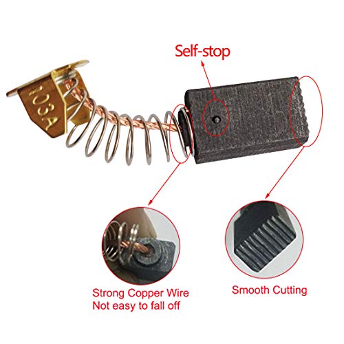 30Pcs Electric Motor Carbon Brushes, Self Stop Replacement Repair Tool Part 6x10x17mm for Electrri Hammer, Electric Pick 103A (0.236"x0.39"x0.67") - size: 103A