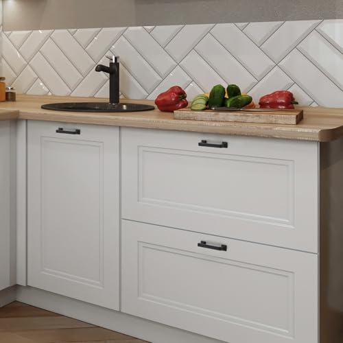 HOME EDIT Matte Black Cabinet Handles Zinc Pulls 3 Inch 5 Pack - color: Matte Black, size: 3 inches Hole Center
