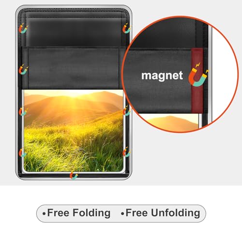 RV Door Window Shade Cover - Magnetic RV Blackout Window Cover with UV Protection and Privacy Features (25 * 16 in) Foldable Magnet Design, Waterproof Fabric (Black, 2 Pack (25"L x 16"W)) - color: Black, size: 2 Pack (25"L x 16"W)