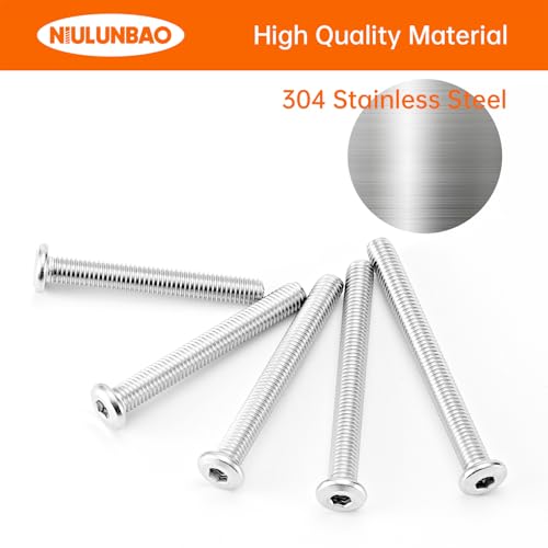 M8 x 60mm 65mm 70mm 75mm 80mm Flat Round Head Hex Socket Cap Screws Bolts, Furniture Screws, 304 Stainless Steel, Allen Hex Drive, Metric Fully Threaded, Bright Finish, Assortment Kit 10PCS - size: M8 x 60/65/70/75/80mm (10PCS)