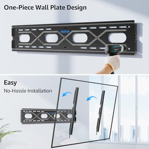MOUNTUP Large Fixed TV Wall Mount for 50”-120" TVs up to 220 LBS, Ultra Slim TV Mount for Max VESA 950x600mm, Fits 16", 24", 32” Studs, Heavy Duty Low Profile TV Bracket, One-Piece Bracket - size: Fit Most 50"-120" TVs