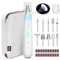 Electric Nail File Drill 2000 mAh Cordless Rechargeable Nail Filer LED Lamp - color: Blue