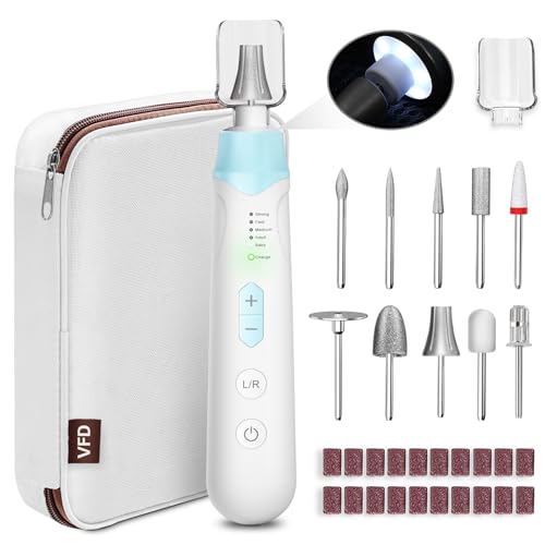 Electric Nail File Drill 2000 mAh Cordless Rechargeable Nail Filer LED Lamp - color: Blue