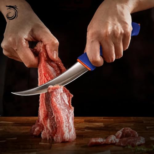 DRAGON RIOT 2-Piece Boning Carving Knife Set 12inch, Stainless Steel - color: 2-Pcs