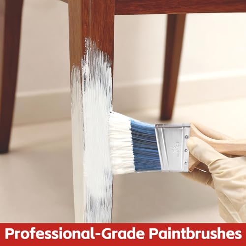 Wesquer Angled Paint Brush 2.5 Inch 2 Pack, Professional Paint Brushes for Walls, Furniture, Cabinets & Edges - No Shedding Synthetic Bristles, Comfort Wood Handle for Oil & Latex Paint