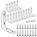 L Brackets, 2 inch Angle Corner Braces with Screws for Wood Furniture - style: 2inch L Shape Silver 18pcs
