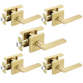 Haidms Brushed Gold Door Handles Interior, Gold Privacy Door Handle, 5 Pack