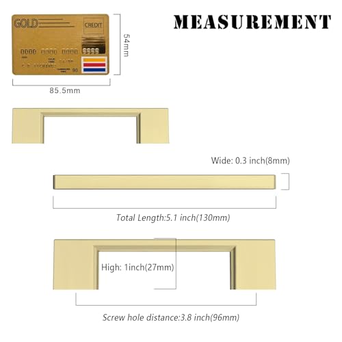 Amerdeco 10 Pack Brushed Gold Cabinet Pulls 3-3/4" - color: Brushed Gold, size: 3.75" hole center