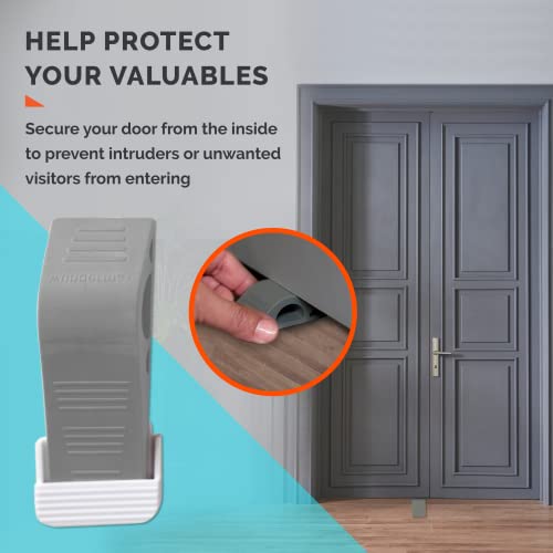 Wundermax Rubber Door Stoppers for Bottom of Door Stop - Pack of 3 Rubber Wedge for Carpet, Hardwood, Concrete, and Tile - Home Improvement Accessories - Gray - color: Gray