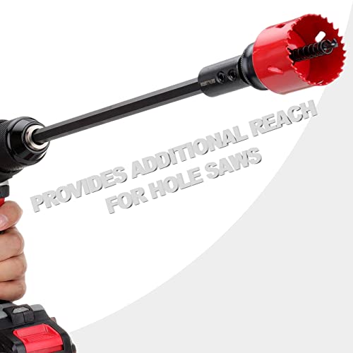GEINXURN Tools Hole Saw Extension Chuck, 12-Inch x 1/2-Inch Hex Shank Reducing Locking Impact Extension - size: GEC012HS