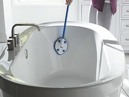 CLOROX Extendable Tub and Tile Scrubber (Pack of 2) with Extra Pad - Plastic Head, Blue, Tile Surface - size: 1 Count (Pack of 2)