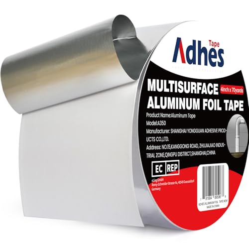 ADHES Heavy Duty Aluminum Foil Tape 4 Inch x 210 Feet(70 Yards) - size: 4in x 70yd