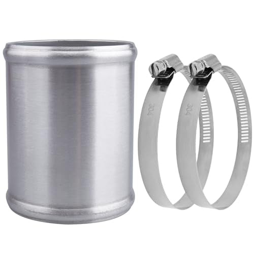 AC PERFORMANCE 3" (76mm) OD Aluminum Alloy Hose Joiner Silicone Pipe Connector Bead, 4" Length with 304 SS Clamps - size: 3" (76mm)