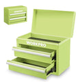 WORKPRO Metal Mini Tool Box with 2 Drawers and Top Storage - color: Macaron Green