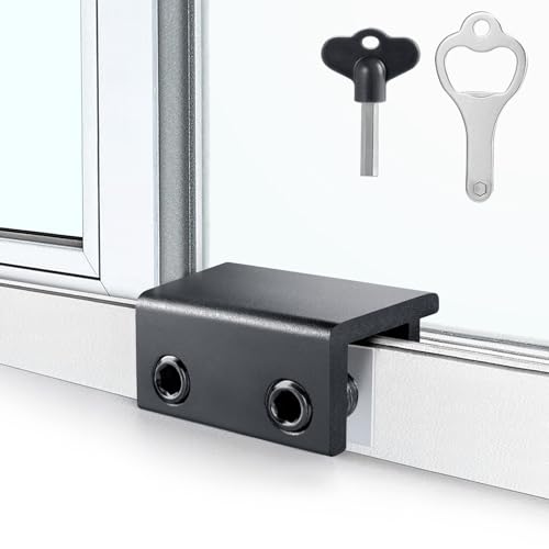 ZRFCXE Window Locks, Fits Horizontal & Vertical Sliding Windows (4 Pack) - color: Black, size: 4 Pack