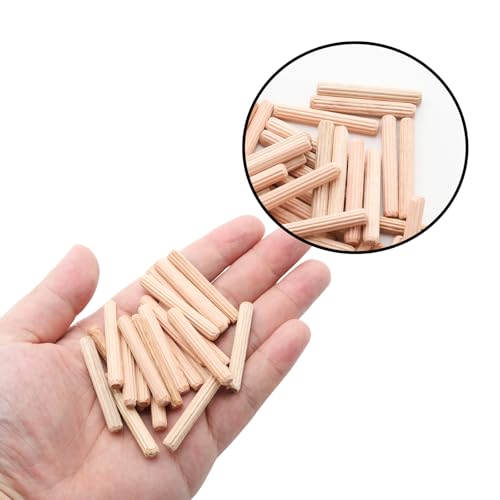 48Pcs 6mm x 40mm / 1/4 Inch x 1.57 Inch Wooden Dowel Pin - size: 6 x 40mm