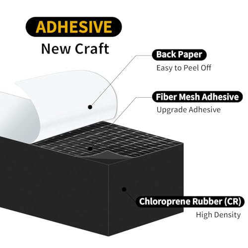 Door Seal Strip,High Density CR Insulation Tape,1 in x 3/4 in x 13 Ft | Air Conditioner Foam,Strong Adhesive,Soundproof, Dustproof,Reduce Noise,High Density CR Foam Insulation Tape,Black - color: Black, size: 1 In x 3/4 In x 13 Ft