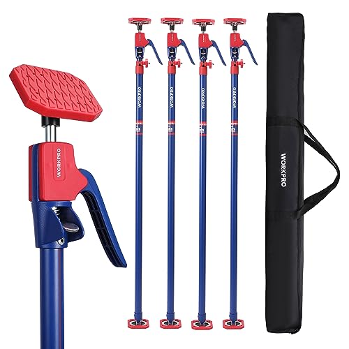 WORKPRO Cabinet Jacks, 54-114 in Adjustable Support Pole, 154 lbs, 4-Pack - size: Long-54"-114" 4PC