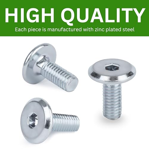 Spare Hardware Parts Replacement for IKEA Furniture Screw Metric Head Cap PF6S Screw - Part #120925 | Joint Connector Bolt M6.0-1.0×15 Full Thread with 4mm Hex Recess| Pack of 8 - size: 120925