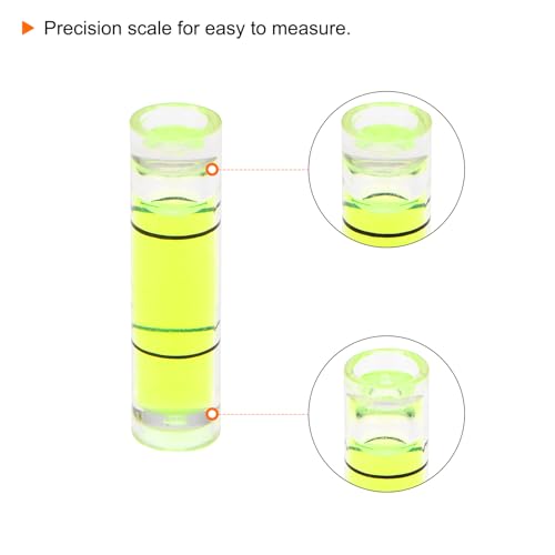 HARFINGTON 6pcs Small Cylindrical Bubble Level Vials 7x26.3mm PMMA Mini Horizontal Bubble Spirit Level Measuring Layout Tools for RV TV Picture Frame Hanging Tool Leveler - size: 26.3mm