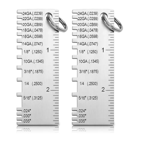 Pimoys 2-Pack Stainless Steel Wire Gauge and Sheet Metal Thickness Tool - style: Sheet