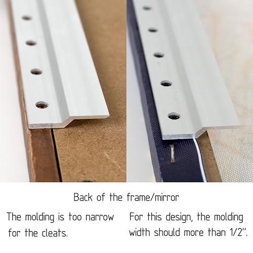 French Cleat Hanger 34 Inch - 2 Pack - Picture, Mirror, Whiteboard, Pallet or Panel Interlocking Wall Mounting Bracket - Aluminum Z Bar Clip Hanger Supports 150 lbs - size: 34"(2Pairs)