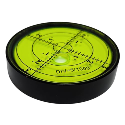 Fotoconic Professional Magnetic Circular Bubble Level, High Precision Spirit Level with Graduated Scale (Black)