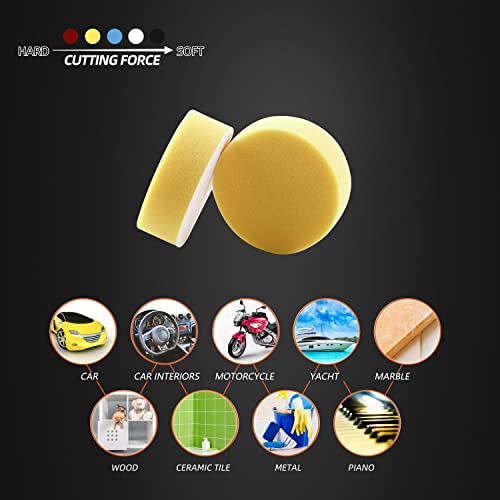 Polishing Pad, 50pcs 3 inch(80 mm) Sponge Buffing Pads, Foam Polishing Pad Kit for Car Sanding, Polishing and Waxing - color: 3 inch 50PCs