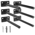 LEOPO 6-Pack 6 inch Floating Shelf Brackets, Hidden Shelf Bracket for Wood - color: Black-6Pack, size: 6 Inch