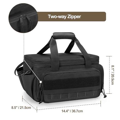 Rexmica 14-Inch Tool Bag Tool Storage Organizer Tactical Range Bag, Black - color: Black