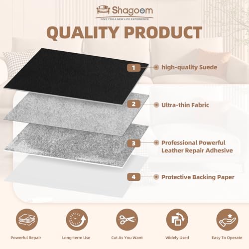 Fabric Repair Tape, Self-Adhesive Couch Patch for Furniture, Cloth - color: Suede Black, size: 3.5X79 Inch
