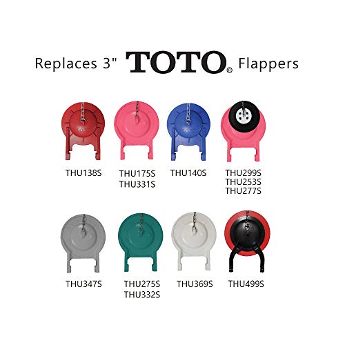 TOTO THU500S Replacement Flapper for Select 3 Inch Flush Valve Tanks, Red (2 Pack) - size: 3 Inch (Pack of 2)