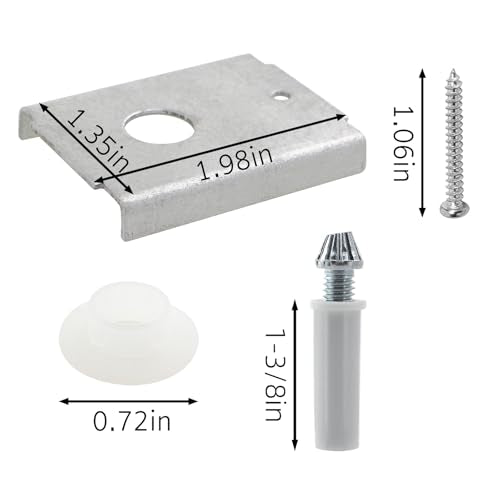2PCS Double Folding Door Hardware Repair Kit Wardrobe Hardware Brackets with 1-7/8-inch and 7/16-inch Pivot Holes for Pocket Accordion Barn Doors Silver