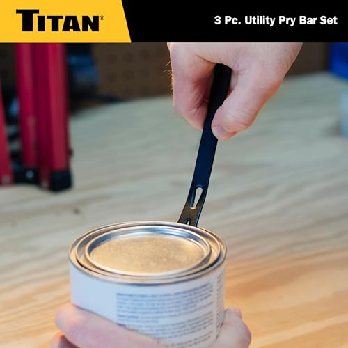 Titan 17121 3-Piece Flat Pry Bar set, 5.5", 7.5" & 9.5"Utility Claw Bars with Nail Puller, Forged Steel Wonder Bar - size: 3 Piece Utility Set