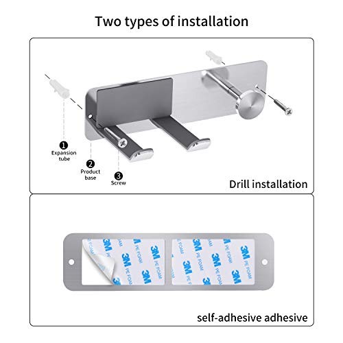 FLE Adhesive Hair Dryer Holder Blow Dryer Wall Mount Bathroom Rack Silver - color: Silver