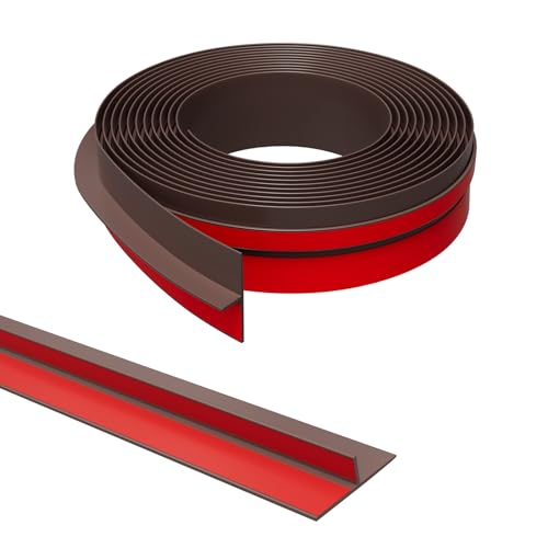Elvone T-Shaped Weather Stripping Seal, Brown Silicone, 1.97 in x 20 ft - color: Brown, size: 20FTX1.97IN