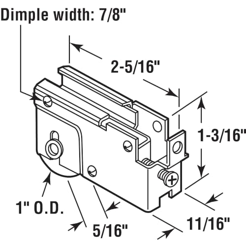 Prime-Line D 1840 1 In. Steel Ball Bearing Sliding Door Roller Assembly, Lupton (Single Pack)