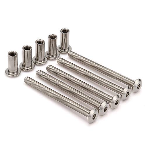 M6 Furniture Joint Connector Bolt & Cap Nut Kit 40MM 20pcs - size: 40mm (20pcs)