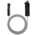 Drain Brush Pipe Cleaning Brush Slim Drain Hole Cleaning Tool Hose Flexible Feeding Tube Cleaning Brush Black Color - style: Two Heads Black Color