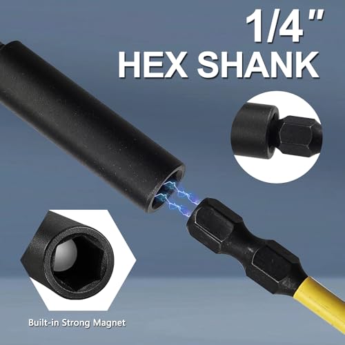 Impact Duty Srewdriver Drill Driver Strong Magnetic Bit Holders 1/4 Inch Hex Shank(3-Pack)