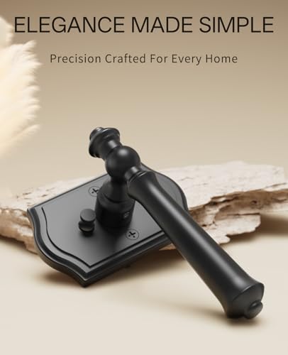 Asidrama 6 Pack Matte Black Privacy Interior Door Handles - color: Matte Black